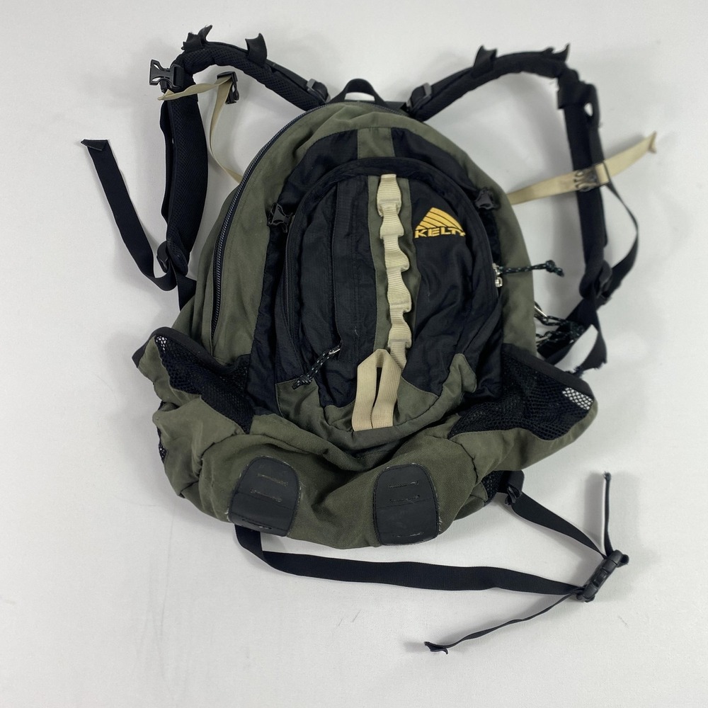 Kelty Hiking Backpack Daypack Green Black Camping Outdoor Gear Mesh Pockets